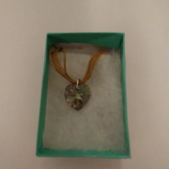 Chocolate Diamond Crystal Heart Necklace - Picture 2 of 8